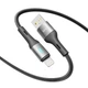 Кабель для зарядки и обмена данными Yoki YK-LE17 LED Series USB/Lightning 12W 2.4A/5V 2 m Black - изображение 3