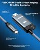 Кабель Highwings USB C to HDMI, 4K@60Hz, с поддержкой зарядки PD 100Вт, 1.8м, серый - изображение 4