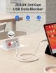 Адаптер JSAUX USB A to USB A Data Blocker, 2.4A, red (DC0001) - зображення 2