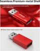 Адаптер JSAUX USB A to USB A Data Blocker, 2.4A, red (DC0001) - зображення 6