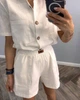 Женский костюм льняной молочный L-XL с1050.388 - изображение 2