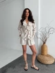 Жіночий літній костюм з воланами (блуза+шорти) Uaclothes 46 Бежевий (like38115-185471350) - изображение 1