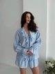 Жіночий літній костюм з воланами (блуза+шорти) Uaclothes 46 Блакитний (like38130-185621350) - изображение 2