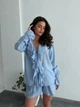 Жіночий літній костюм з воланами (блуза+шорти) Uaclothes 46 Блакитний (like38130-185621350) - изображение 3
