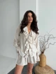 Жіночий літній костюм з воланами (блуза+шорти) Uaclothes 46 Бежевий (like38115-185471350) - изображение 4