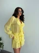 Жіночий літній костюм з воланами (блуза+шорти) Uaclothes 42 Жовтий (like38129-185611349) - изображение 6