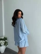 Жіночий літній костюм з воланами (блуза+шорти) Uaclothes 46 Блакитний (like38130-185621350) - изображение 7
