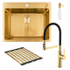 Комплект кухонної мийки Platinum 60*50 PVD ST4313 Gold - зображення 1