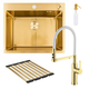 Комплект кухонної мийки Platinum 60*50 PVD ST4314 Gold - зображення 1