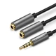 Аудиокабель UGREEN AV141 3.5mm male to 2 3.5mm female, 0.2m Black - изображение 3