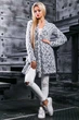 Жіночий кардиган з еко-мохеру з принтом вільний з поясом Seventeen L-XL Синій (2000000092294) - зображення 1