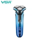Электробритва аккумуляторная V-313 BLUE, роторная, влагозащита - изображение 2