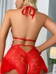 Еротичне мереживне боді-плаття з відкритим доступом Sexy S/М червоний (8-139) - зображення 3