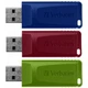USB флеш накопитель Verbatim 3x16GB Slider Red/Blue/Green USB 2.0 - изображение 2