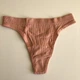 Базові стрінги в рубчик жіночі трусики з еластичним поясом L/XL Рожевий (20246) - изображение 5