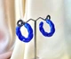 Жіночі сережки Кільця акрилові jewelry Сині - зображення 3