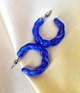 Жіночі сережки Кільця акрилові jewelry Сині - зображення 4
