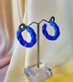Жіночі сережки Кільця акрилові jewelry Сині - зображення 5