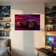Постер Ретровейв авто, retrowave, synthwave, поп-арт, кіберпанк, інтер'єрний плакат, A1 60×96 см (id1368) - зображення 2