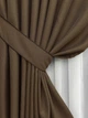 Комплект готовых штор VR-Textil Лен-блэкаут Лен Мешковина № 277ш Коричневый 150х270см 2 шт (30-053) - изображение 5