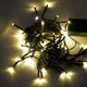Гирлянда на батарейках 50 LED белая теплая светодиодная гирлянда на зеленом проводе 1 режим - статический - изображение 1