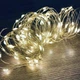 Светодиодная гирлянда нить Капли росы на 50 Led 5 м на батарейках и от USB белая теплая - изображение 1