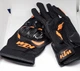 Мото перчатки KTM с пальцами текстильные дышащие с костяшкой полный палец для эндуро, питбайка, мотокросса Черно-оранжевый XL - изображение 14
