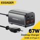 Зарядное устройство Essager 67w Gan Desktop Charger 4 порта ES-CD35 черный - изображение 4