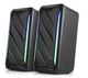 Колонка портативна Real-El S-130 Black, 2 x 5 Вт, USB, mini-jack 3.5 мм, RGB-підсвічування - зображення 3