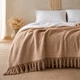 Покрывало-плед Love You Home Бежевое Евро 200х230 см с бахромой хлопковое (ly2306) - изображение 1