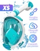 Маска для плаванья X/S VelaSport 7.0 Полнолицевая 5-13 лет панорамная Снорклинг Маска 5 клапанов Инновационная с креплением-штативом для камеры детские Green - изображение 1