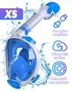 Маска для плаванья X/S VelaSport 7.0 Полнолицевая 5-13 лет панорамная Снорклинг Маска 5 клапанов Инновационная с креплением-штативом для камеры детские Синяя - изображение 1