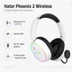 Навушники бездротові Hator Phoenix 2 Wireless Bluetooth 5.4 + USB-ресивер 45h White (ESH41) - зображення 2