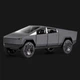 Колекційна металева лита модель автомобіля Tesla CyberTruck зі світлом, звуком чорна 1:24 - зображення 1
