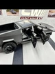 Колекційна металева лита модель автомобіля Tesla CyberTruck зі світлом, звуком чорна 1:24 - зображення 3