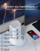 Удлинитель с защитой от перенапряжения KOOSLA (4000 Вт/16 А), вертикальный с 12 розетками и 6 разъемами USB-A, с 3 независимыми выключателями, 2 М кабель, белый - изображение 5
