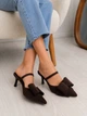 Туфли женские Meideli F566-54 slingback лодочки с бантом экозамша 37 коричневые - изображение 5