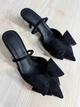 Туфли женские Meideli F566-53 slingback лодочки с бантом экозамша 36 черные - изображение 6