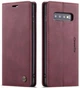 Чехол книжка Caseme с магнитом для Samsung Galaxy S10 Plus бордовый - изображение 1