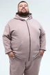 Толстовка чоловіча на блискавці оверсайз Plus Size Beige 8XL - зображення 1