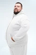 Толстовка мужская на молнии оверсайз Plus Size White 6XL - изображение 2
