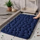 Коврик для ванной YourFind Stone PREMIUM 60x40 см, с эффектом памяти Memory Foam, антискользящий, быстросохнущий, водопоглощающий, Синий - изображение 6
