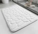 Коврик для ванной YourFind Stone PREMIUM 60x40 см, с эффектом памяти Memory Foam, антискользящий, быстросохнущий, водопоглощающий, Белый - изображение 4