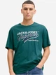 Футболка хлопковая длинная мужская Jack & Jones 12288016-Atlantic Deep S Морская зеленая (5715830432475) - изображение 1