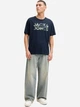 Футболка хлопковая длинная мужская Jack & Jones 12288536-Sky Captain M Темно-синяя (5715830431997) - изображение 2