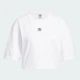 Женская укороченная футболка Essentials Crop adidas JJ3385 (2XL) белый (4067902568669) - изображение 6