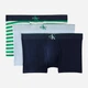 Набор трусов боксером мужских хлопковых Calvin Klein NB4472(Mardi Gras Multi) M 3 шт Темный синий/Голубой/ Зеленый с белым (199156206531) - изображение 1