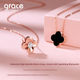 Колье Grace Girl с бриллиантами в виде четырехлистного клевера, двустороннее, для женщин, в свежем стиле, цепочка на ключицу из розового золота, подарок на годовщину или день рождения для девушки. - изображение 3