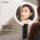 Зеркало для макияжа AMIRO с подсветкой, O2 Thin Mist, розовое - изображение 4