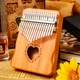Музичний інструмент Калімба Kalimba на 17 язичків Ручне фортепіано Бежевий з гравіюванням сердечко - зображення 5